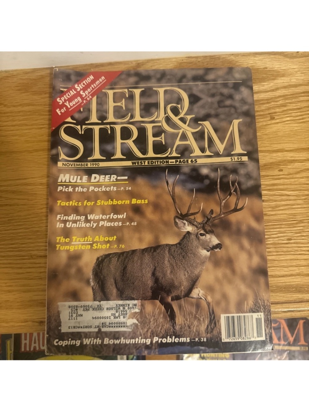 Field & Stream November 1990 Deer Cover Magazine -Field And Stream November 1990
